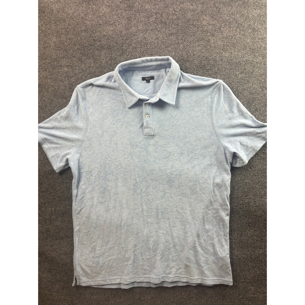 Rails Rhen Polo Shirt Mens XL Chambray Blue Terry Cotton Soft Blend